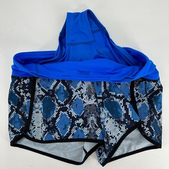 Lululemon Run Times Mini Ziggy Snake Caspian Blue Running Brief 4 Athletic Short - Picture 6 of 7